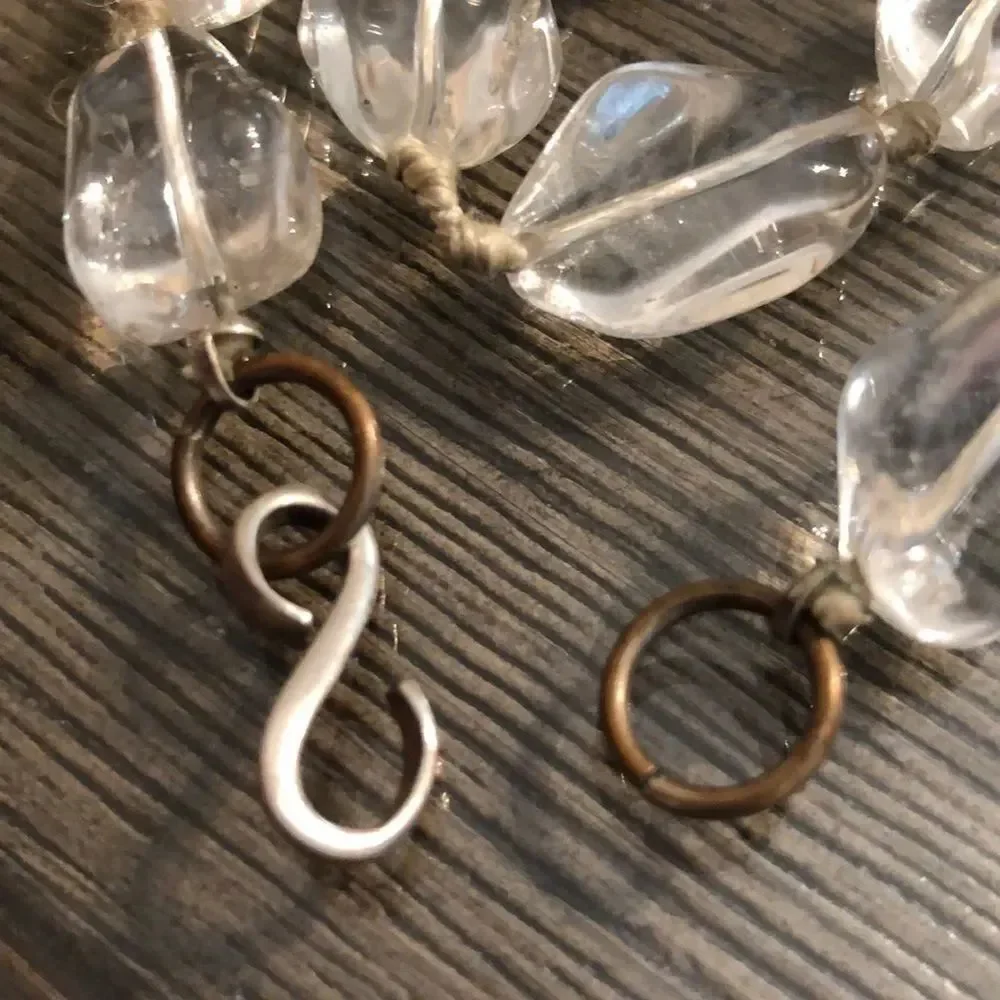 Polished Clear Quartz Gem Rock Necklace 17.75”